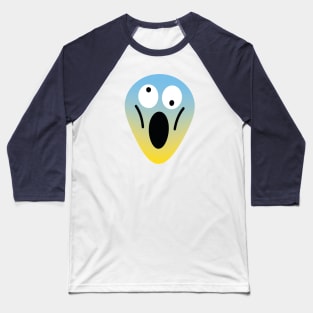 Scream Emoji Face Baseball T-Shirt